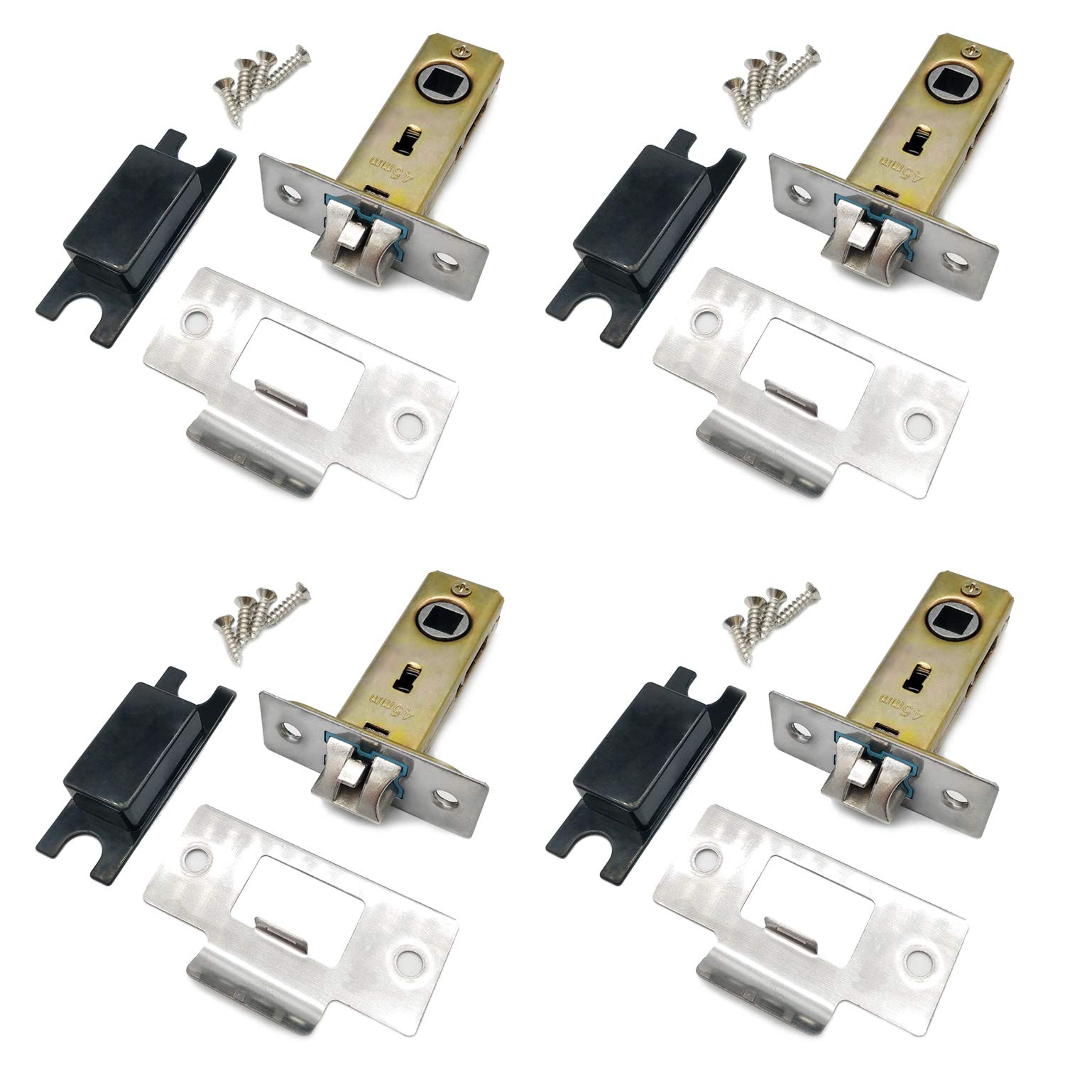 Jiehaojia Gold 2 Set 45Mm Tubular Mortice Door Latches – For Internal Doors With Sprung Lever Handles