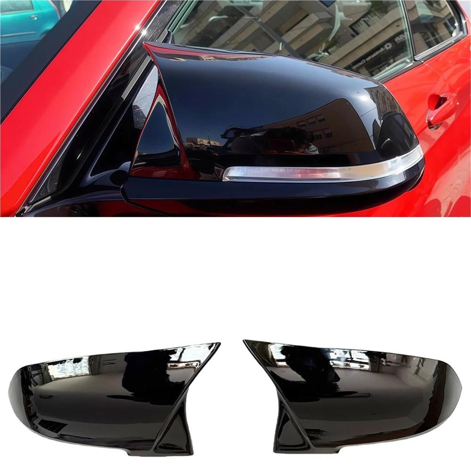 Calotta Specchio Per BMW Per 1 2 3 4 Serie F20 F30 F31 F32 F36 2012 - UP 320i 328i 330d 335i M3 M4 Look Sostituzione Stile Specchio Copertura(Glossy Black)