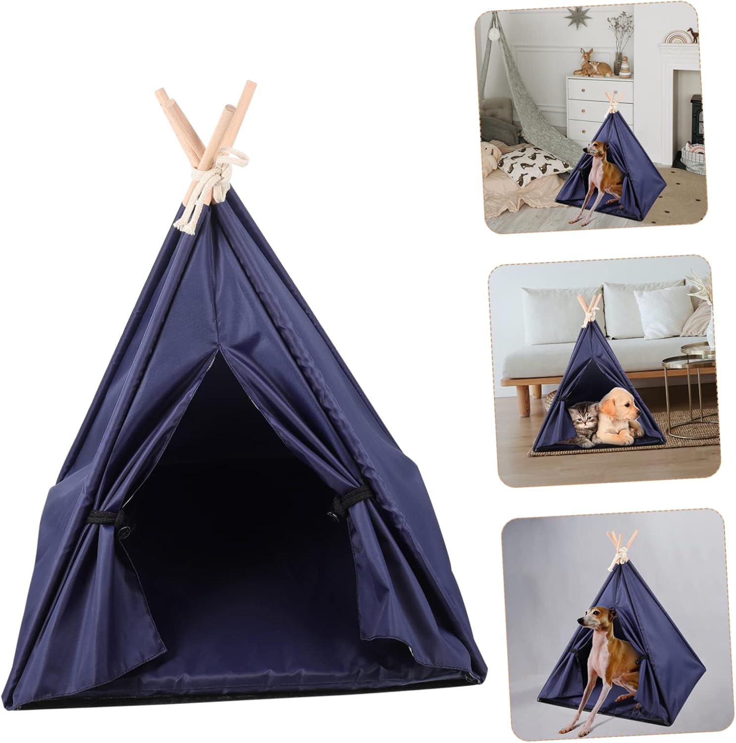 Pet Tent for Dogs Cats Indoor Sleeping Bed with Removable Cushion Cozy Hideaway for Small to Medium Pets Durable Oxford Cloth Design