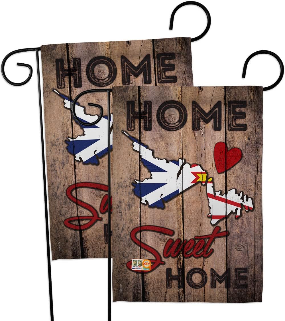 Canada Provinces Newfoundland and Labrador Home Sweet Garden Flags 2pcs Pack Regional Canadian Territories Region Country Particular Area Small Gift Yard House Banner Double-Sided 13 X 18.5