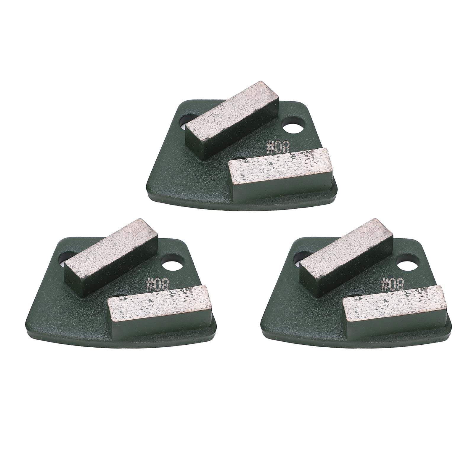Chaussures de meulage diamantées, 3 pièces de type trapézoïdal, disque de meulage de sol diamanté, 2 dents longues 80#, appareil de meulage de coupe agressif pour sol en béton,