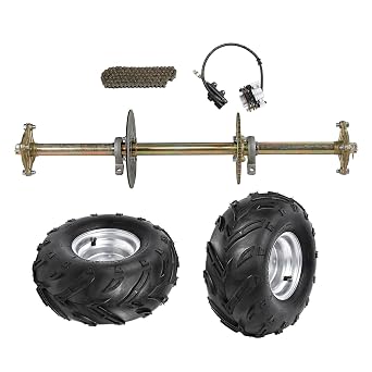 32" Go Kart Rear Live Axle Kit 7" Wheels Tire Sprocket Hub Brake for ATV Quad