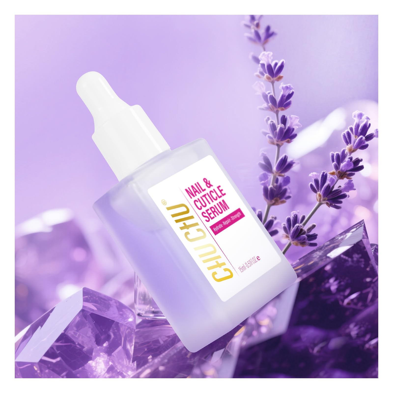 CHUCHU Nail Strengthener and Growth Serum: Fast Absorbing Lavender Repair Serum with Protein for Dry Thin Nails - Cuticle Care for Women Men Home