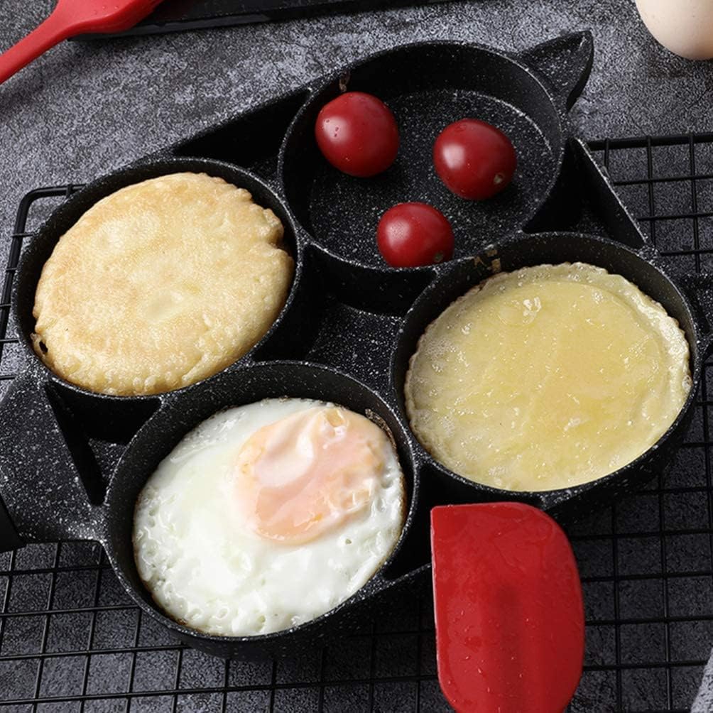 4 Compartments Fried Egg Pan Nonstick Omelet Egg Baking Pan Kitchen Tool Baking Tray for Home Kitchen Omelet Pan