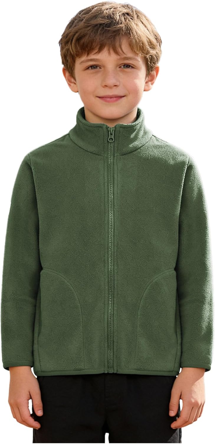 Kids Boys Girls Full Zip Winter Fleece Jackets Warm Outdoor Tops for Cold Weather Activities
