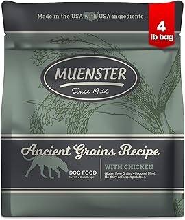 Muenster Ancient Grains Chicken Dry Dog Food, 4lb - Gluten-Free, High Protein, Digestive Support