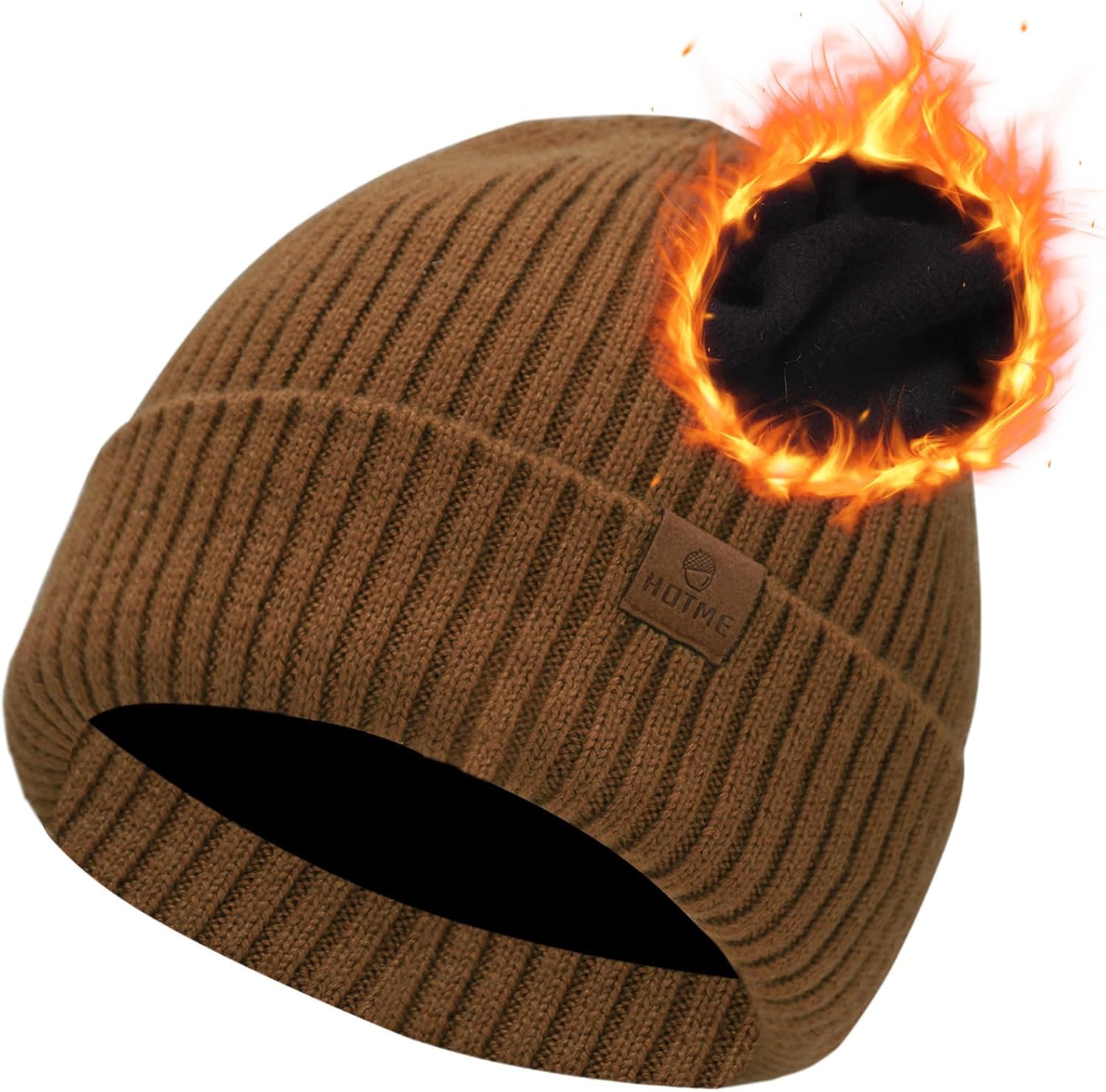 Oversize XL/XXL Merino Wool Beanie Hat for Men - Fleece Lined Large Winter Hat Ski Skull Cap for Big Heads