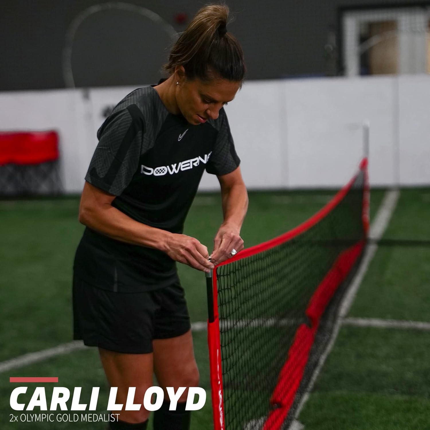 PowerNet Soccer Tennis Net | Portable Instant | Indoor Outdoor | Metal Collapsible Base Weighted | Durable Vertical Bow Posts | Quick Setup Easy Folding Storage | 1 Net + 1 Carrying Bag : Sports & Outdoors