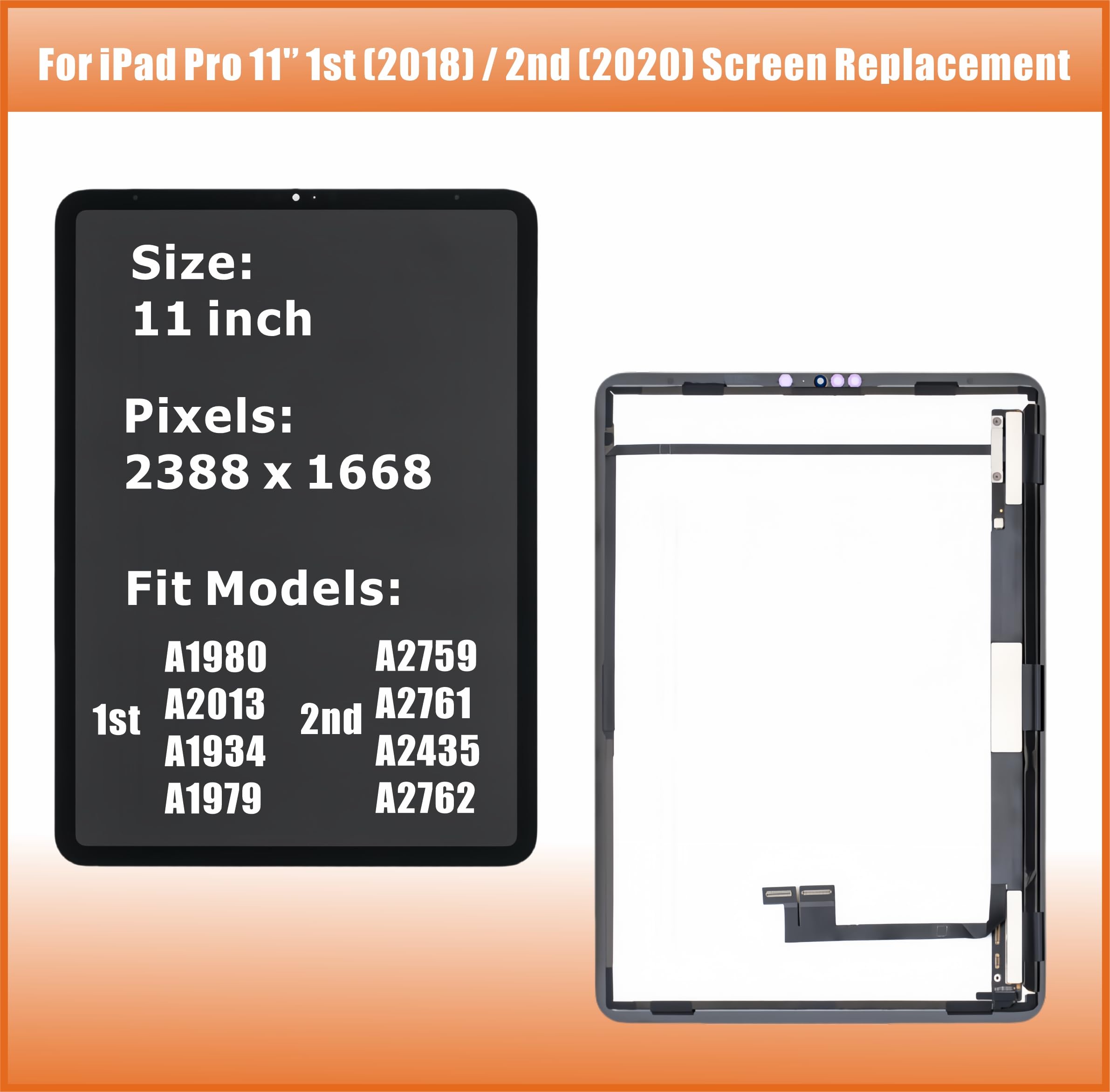 ZTR Screen Replacement for iPad Pro 11 1st Gen 2018/2nd Gen 2020