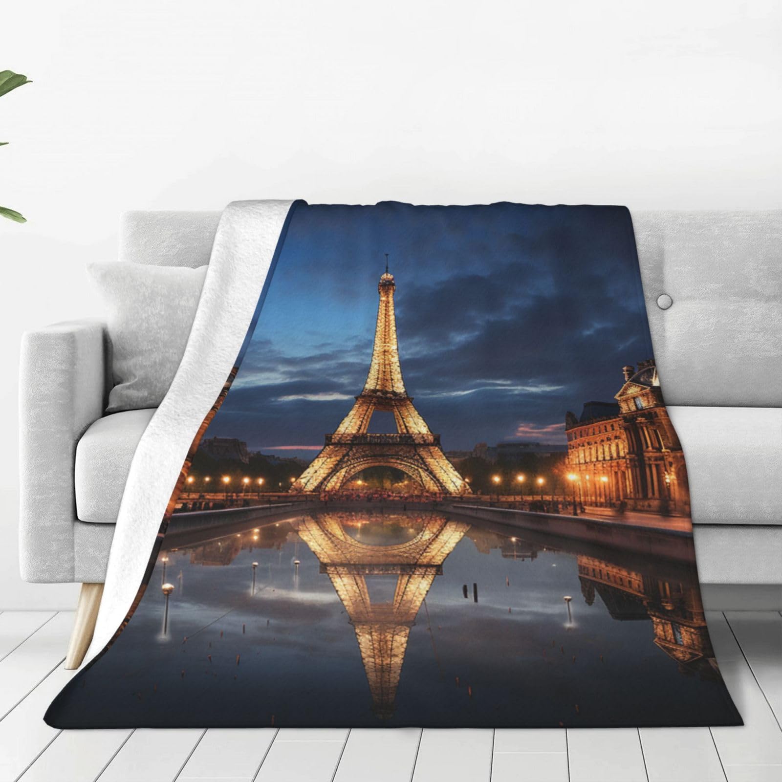 Couverture en micro polaire chaude et durable Paris in Night haute qualité pour lit