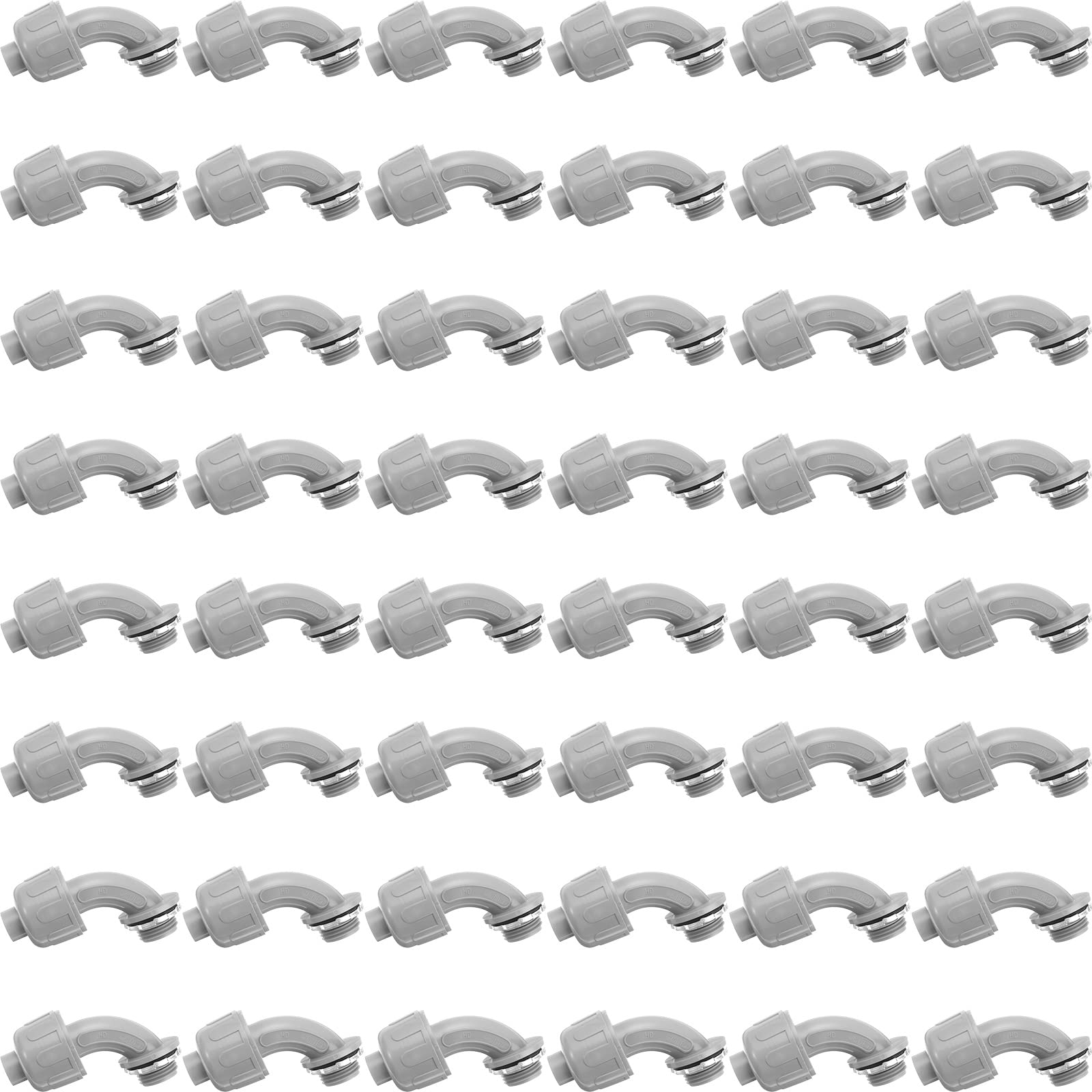 Connecteurs étanches 90 degrés en PVC pour conduit flexible de 1,9 cm