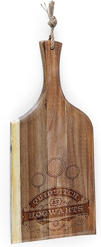 TOSCANA - a Picnic Time brand Harry Potter Artisan - Tabla de embutidos de 18 pulgadas con borde crudo plato para servir queso Quidditch madera de