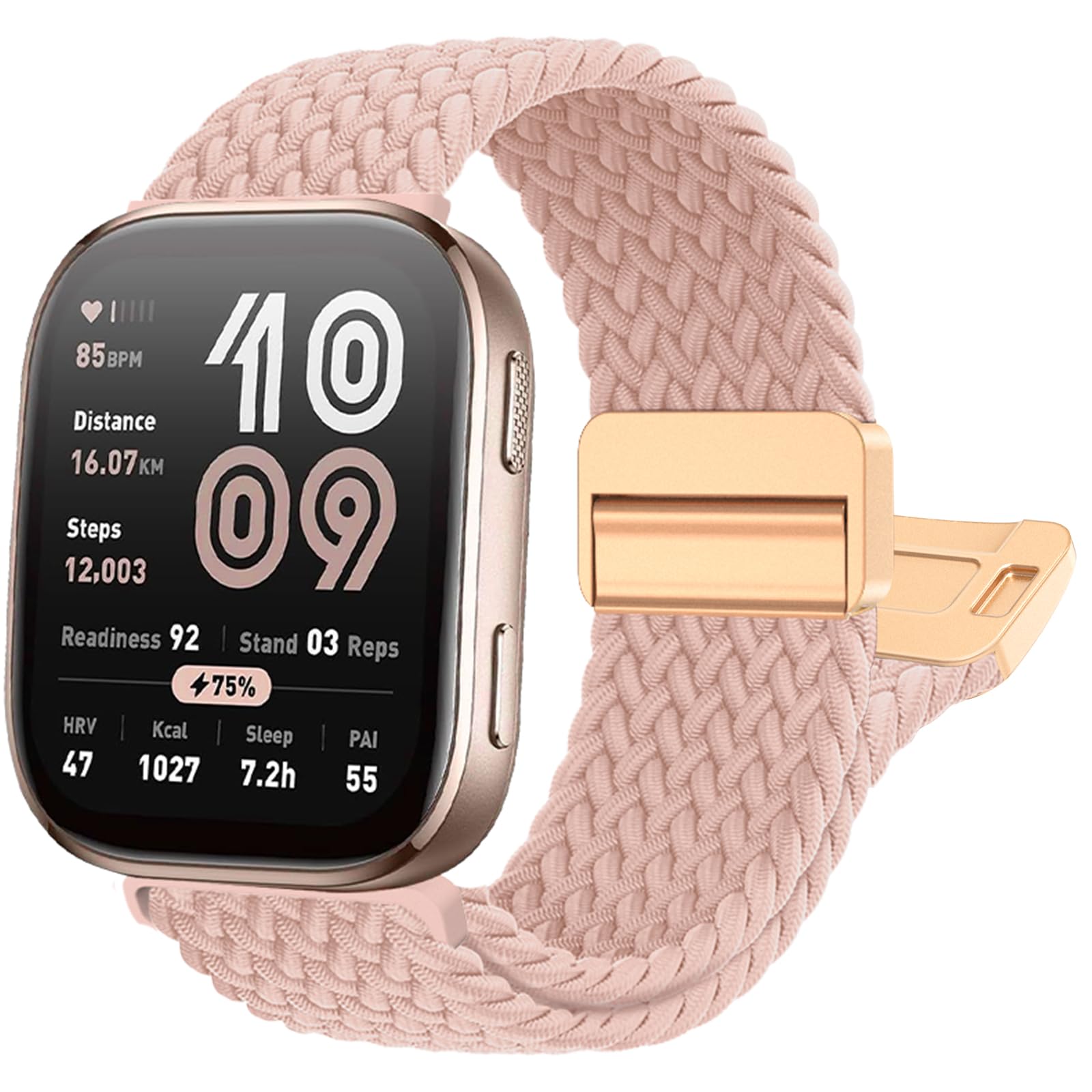 Braided-Band Compatible with Amazfit-Bip 5/Bip 6,22mm Upgrade Magnetic Band for Amazfit Helio/GTR 4/GTR 3 Pro/GTR 3/GTR 2e/GTR 2/GTR 47mm/Stratos 3/2/2s/Pace