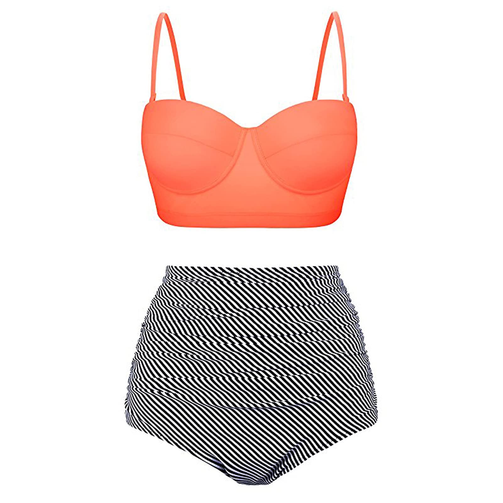 Maillot de bain rétro vintage taille haute pour vacances et plage