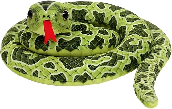 Snake Teddy, Green Fake Snake, 100 Cm Snake Plush, Soft and Huggable Snake Model, Jungle Themed Decorations Prank Prop for Halloween Decorations/Prank Props