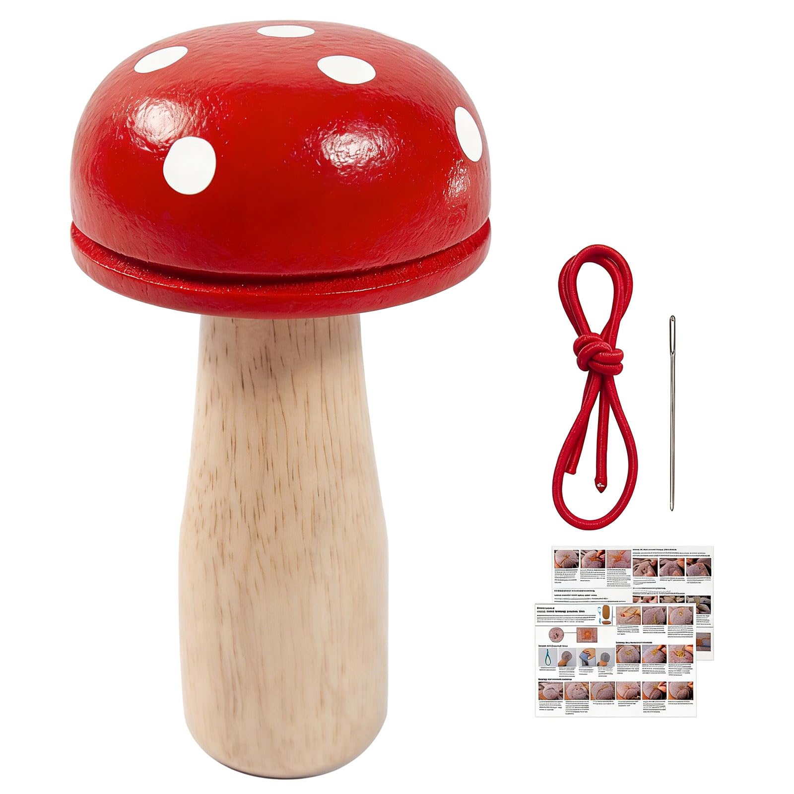 LUCKGONI Wooden Darning Mushroom Tool Portable Tool Sewing Aid For Sweater Socks Pants Clothing Repair Knitting Craft