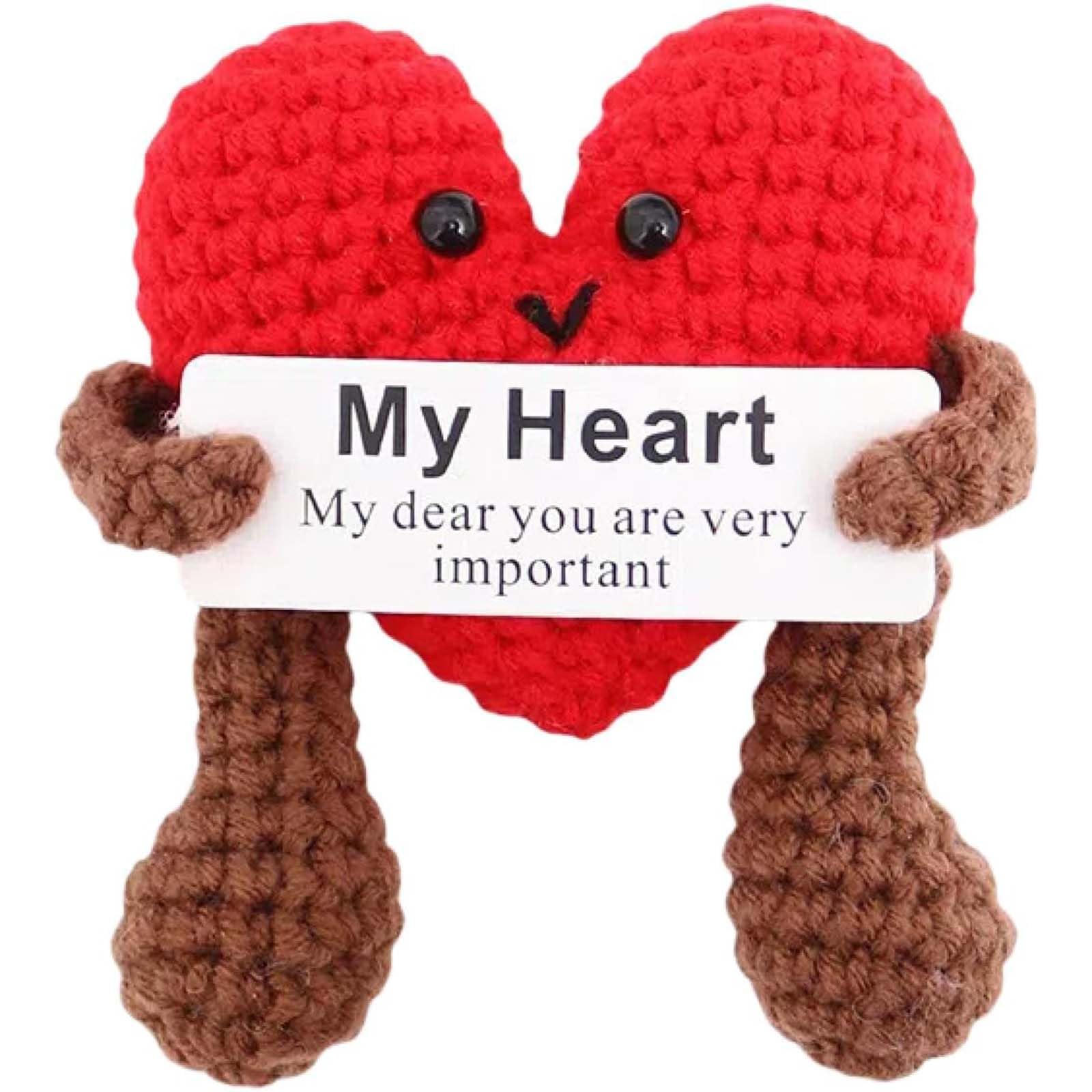 xihongshi Birthday Gifts for Women Pocket Hug Heart Knitted Emotional Support Doll I Love You Gift for Mum Gifts for Women Birthday Unique for 18th Girls to 60th Mum
