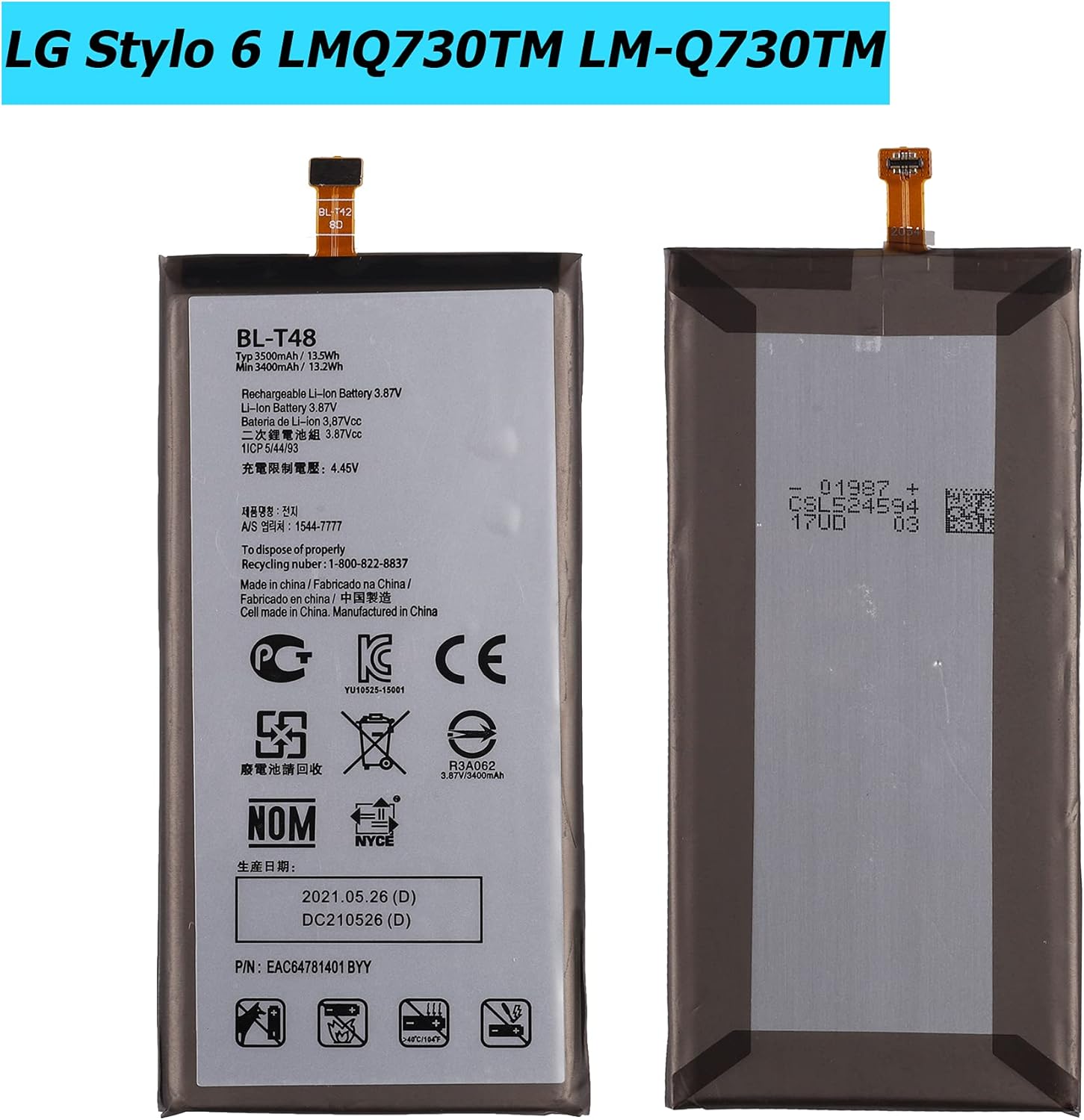 Vvsialeek BL-T48 Replacement Battery for LG Stylo Kuwait Ubuy
