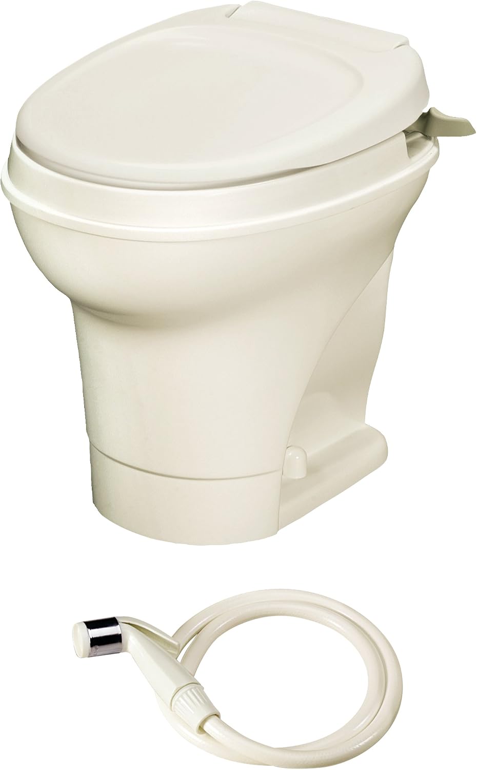 Thetford Aqua-Magic V RV Toilet Hand Flush, High, Parchment, w/Hand Sprayer - 31676