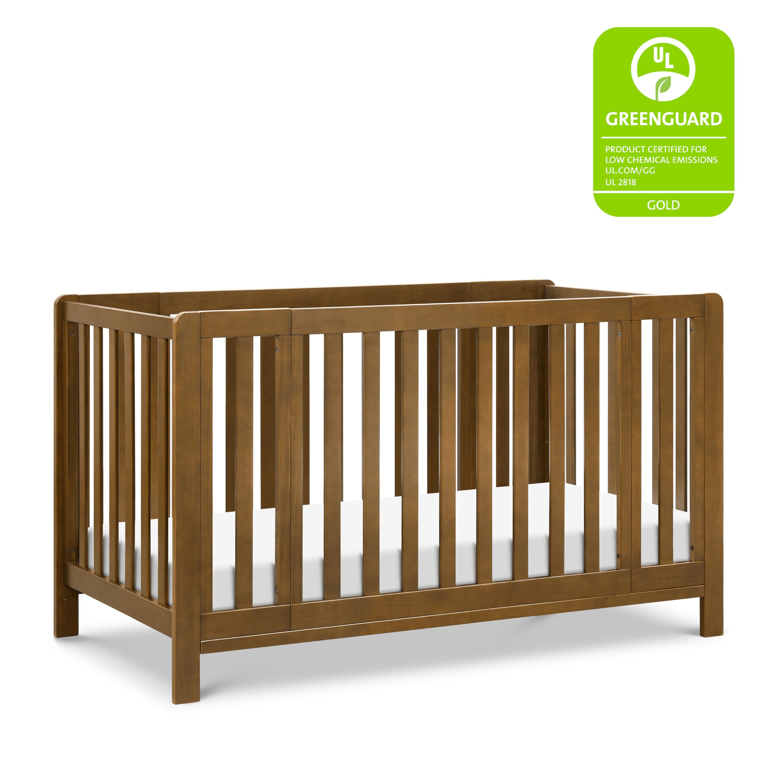 Carter's by DaVinci Colby Grow 6-in-1 Convertible Crib - Converts to Portable Bassinet, Full-Size Baby Crib w/Removable Wheels, Toddler Bed, Junior, Full-Size Bed - GREENGUARD Gold Certified - Walnut
