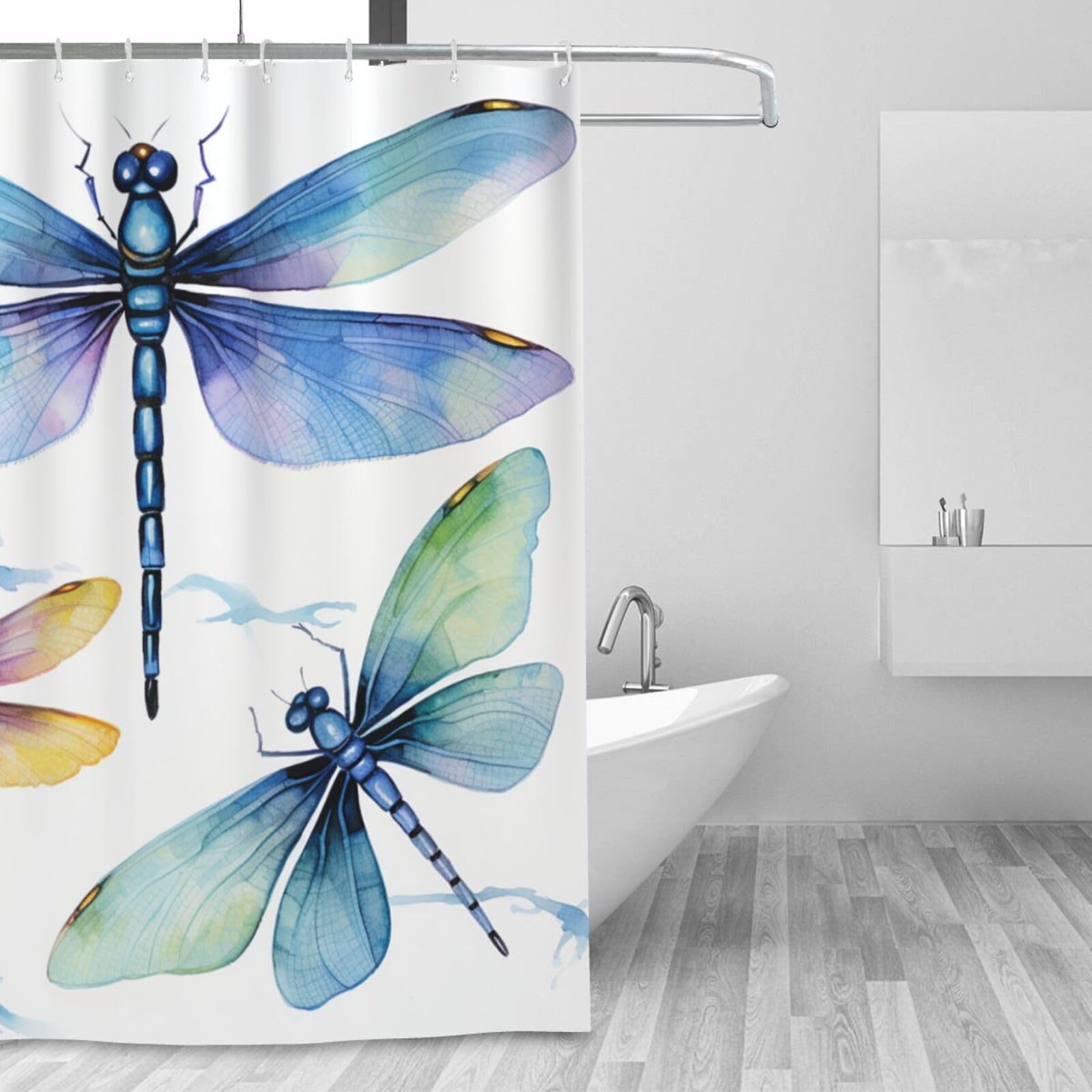 Rideau de douche imperméable anti-moisissure 183 x 183 cm avec 12 crochets robustes