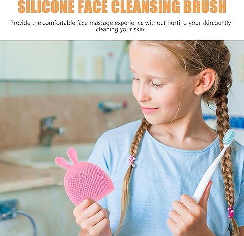 Miniatura 6 de 4pcs Paw Lovely Scrubbies Masaje de dibujos animados Scrubby Face Bunny Silicona Pad Forma Conejo Scrub Cat Herramienta Eliminación Facial