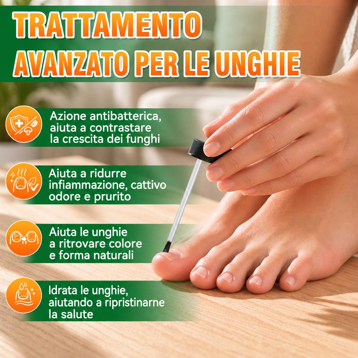 Micosi Unghie Piede Trattamento, Trattamento Funghi Unghie Piedi, Antimicotico Unghie Piedi Liquido, Migliora Unghie Spesse, Fragili, Rotte e Scolorite, Trattamento Rigenerante per Crescita Unghie