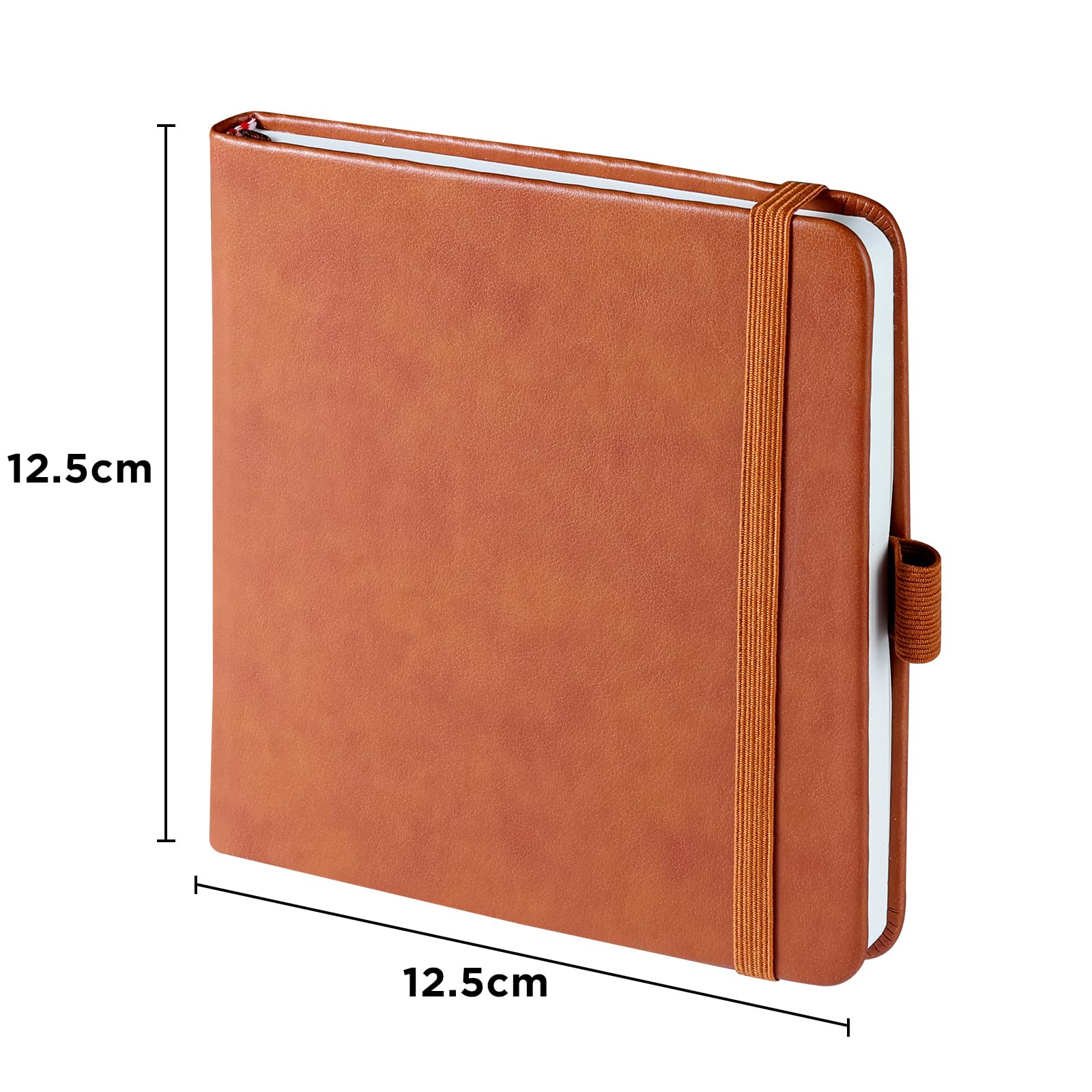 HOMEMARS Notatnik, zestaw 2 sztuk, 12 cm x 12 cm, 200 stron, notatnik skórzany, brązowo-zielony, w kratkę, notatnik