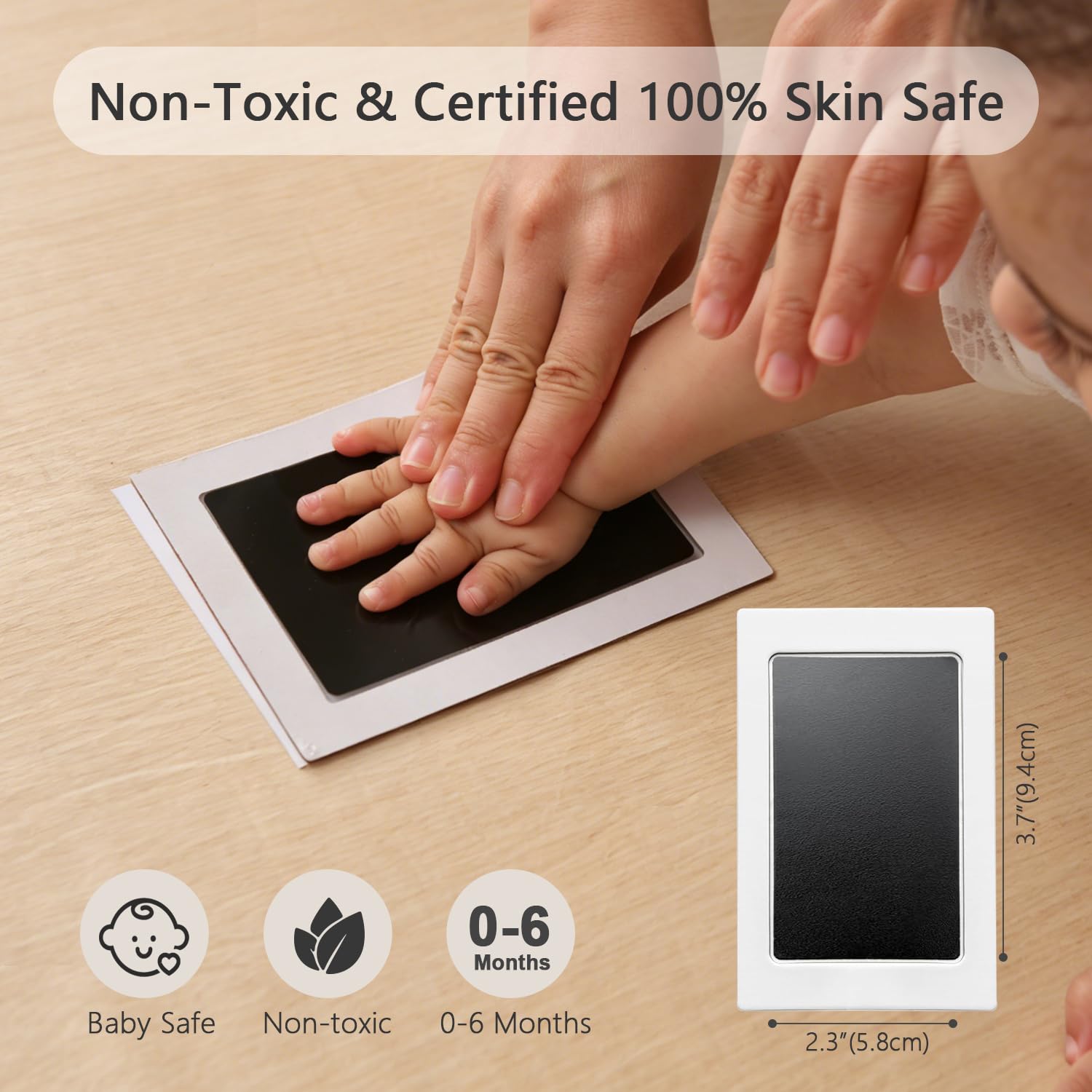 Baby Handprint and Footprint Kit per foto con cornice per bambino con tampone di inchiostro 100% Clean-Touch per neonato, regalo perfetto per neonati
