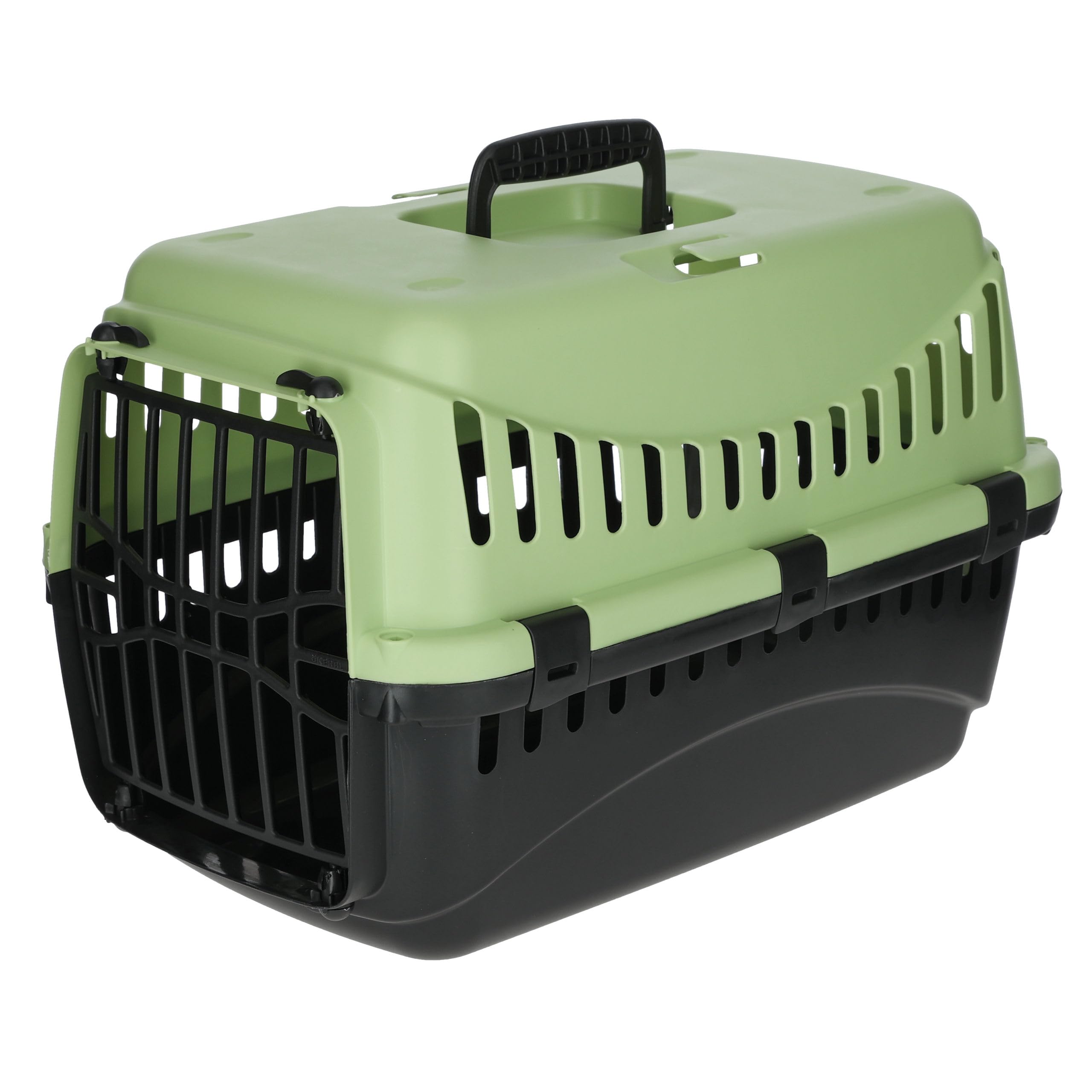 Kerbl Pet Cage de Transport Expedion, Vert/Noir, 45 x 30 x 30 cm, Cage pour Chien, Cage pour Chat, Transport pour Chien, Plastique, Petits Chiens, Chats