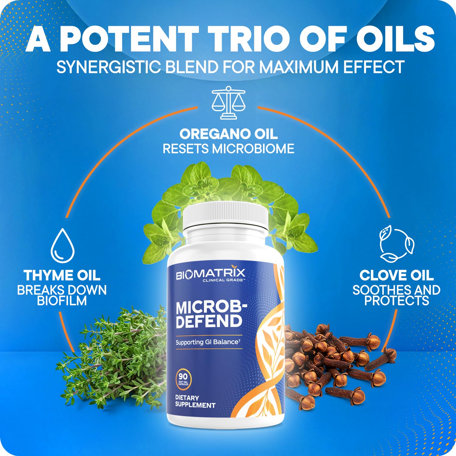 BioMatrix Biofilm Disruptor, Oregano Thyme & Clove Oil Digestive Supplement — Amazon image 4