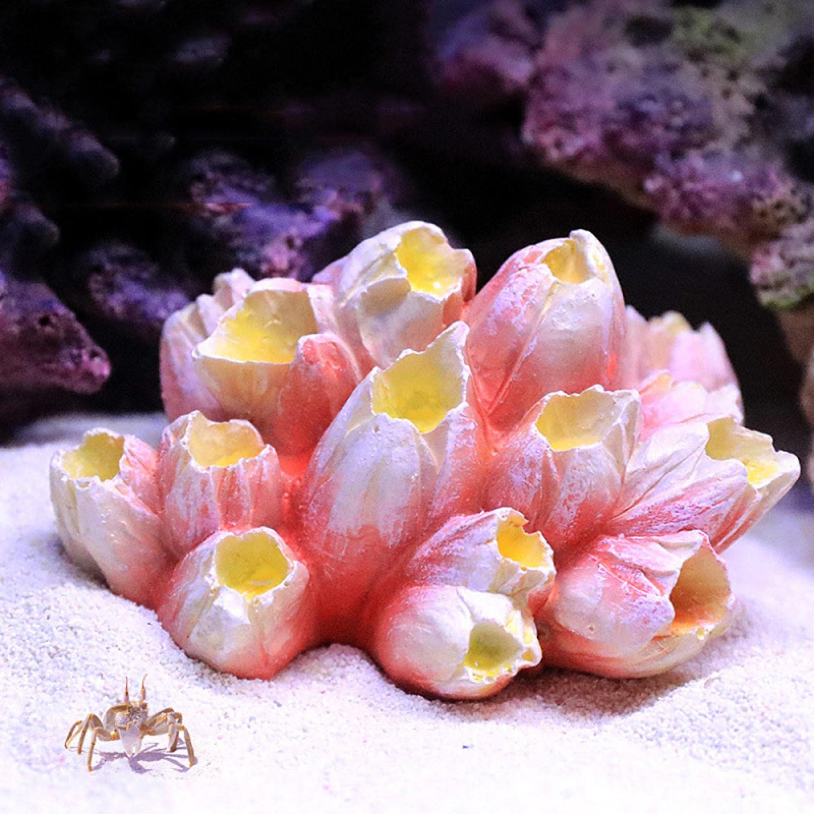Plantes de simulation et corail en résine pour embellir un aquarium nu