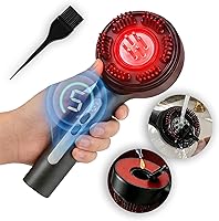 DFYXO 3-in-1 Electric Scalp Massager Brush: Oil Applicator, Red Light Therapy, IPX7 Waterproof for Hair Growth & Relaxation, Black