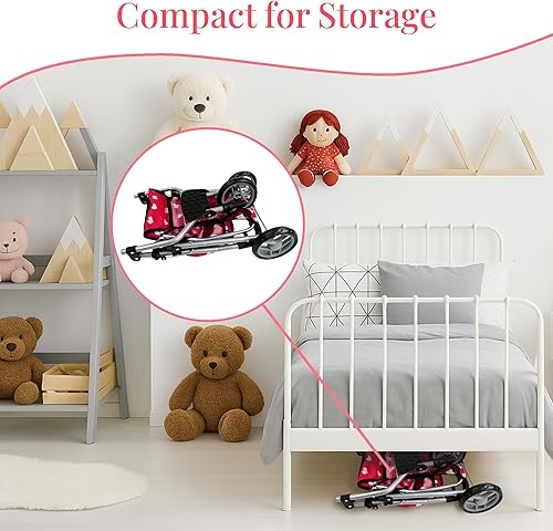 Miniatura 2 de Cochecito de muñeca para muñecas  Cochecito de juguete para niñas de 3 años  Cochecito de bebé para muñecas, cochecito de bebé para muñecas,