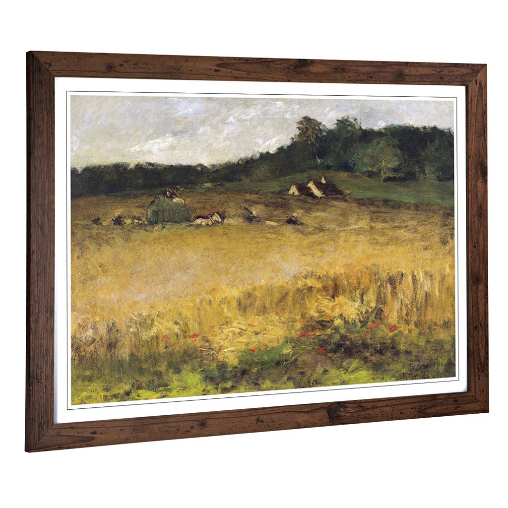 Big Box Art Framed Print of William Merritt Chase Wheat Field Design | Wall Art Picture | Home Decor for Kitchen, Living Room, Bedroom, Hallway, Walnut, A2 / 24.5x18 Inch / 62x45cm