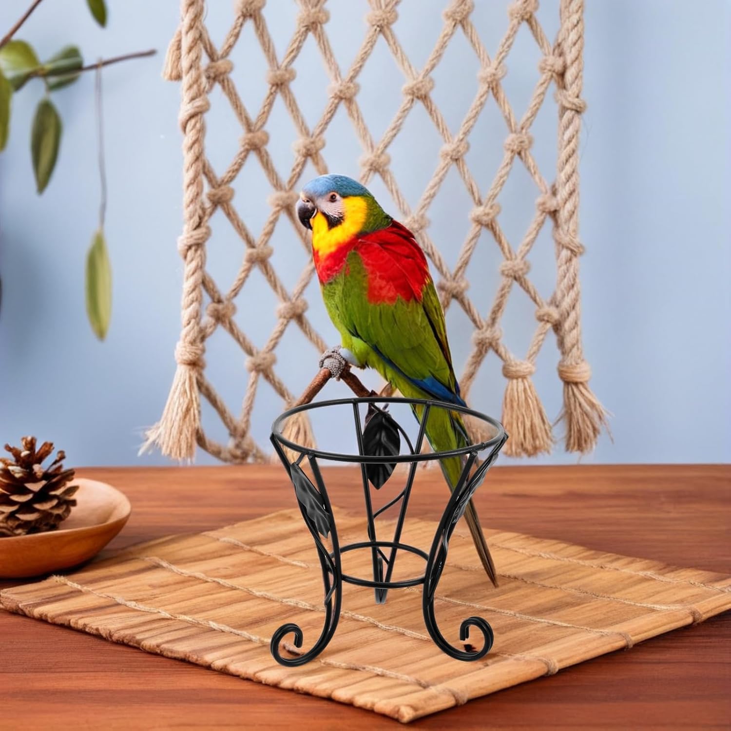 MAGICLULU Metal Bird Bath Stand and Sphere Display Holder for Outdoor Garden Patio, Non-slip Iron Pedestal Base without Tray, Multi-use Birdbath Stand for Balcony and Bird Lovers