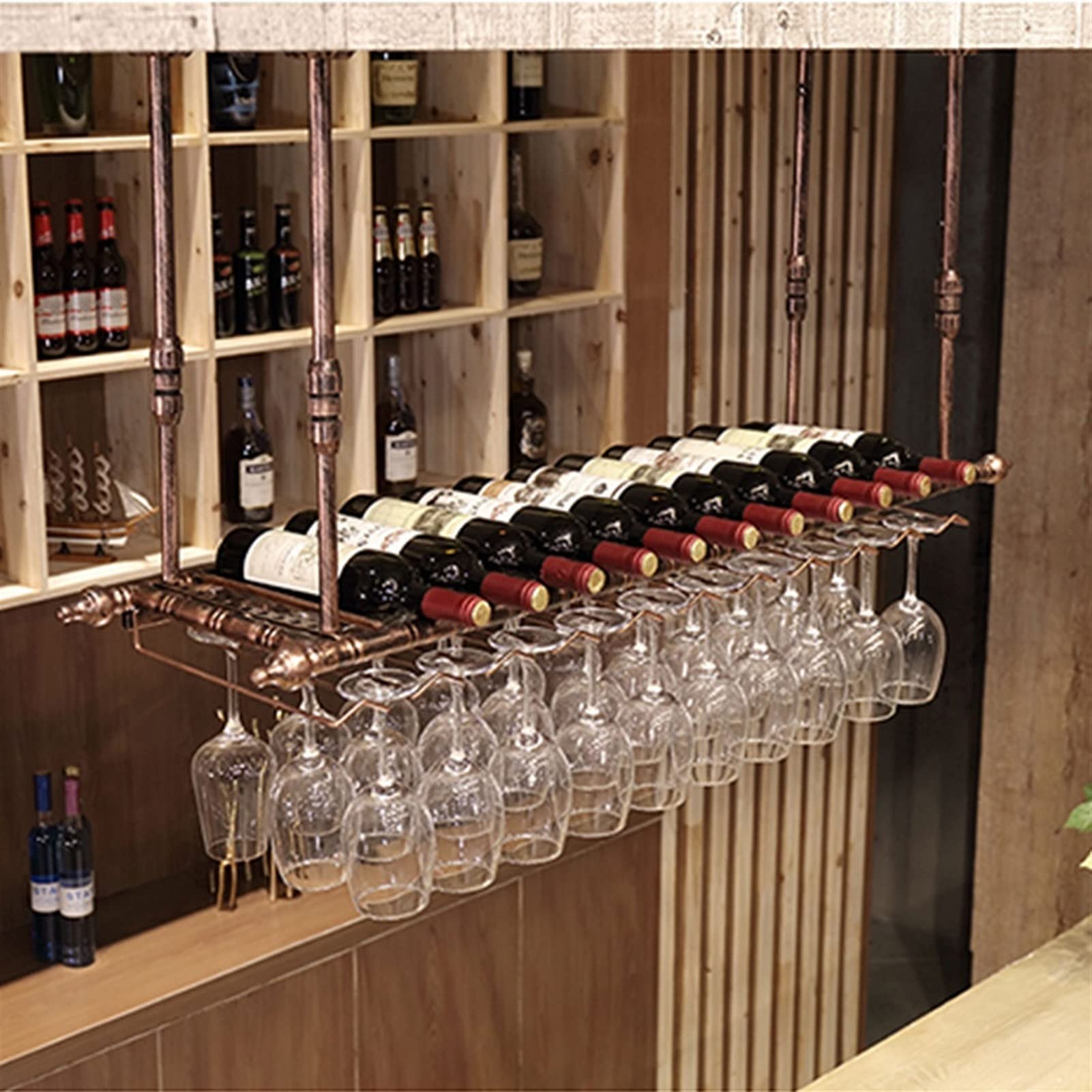 Casier à vin industriel suspendu haut de gamme avec étagère