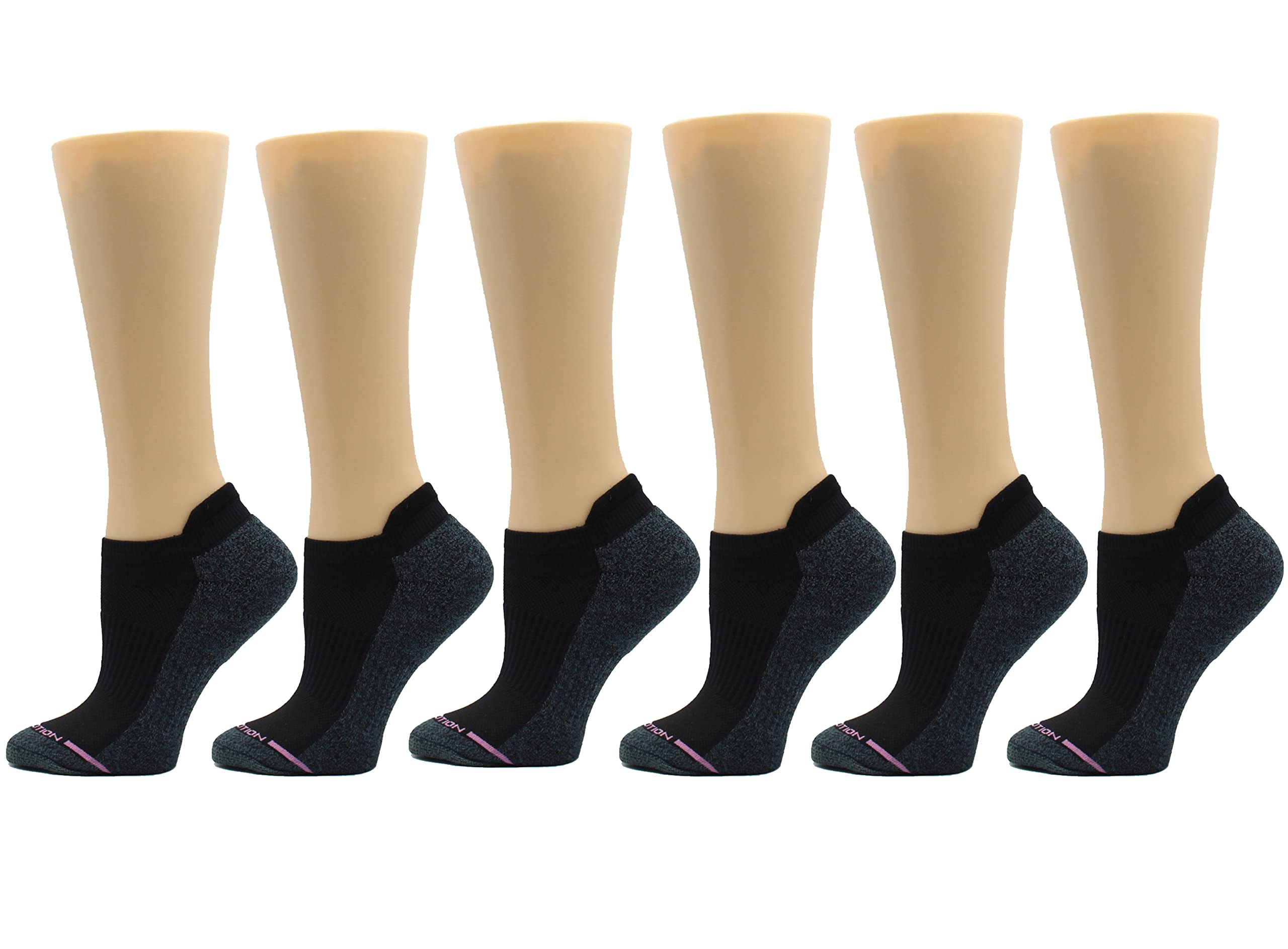 Dr. Motion Womens Ankle Socks 2 Pack, Low Cut Cushioned Compression Running Socks for Women, Arch Support, Seamless Toe