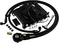 Vista 1 de Transmisión universal del motor de aluminio AN10 30 hileras kit de enfriador de aceite con soporte + manguera adaptadora+kit de ventilador de 7