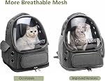 Cawypety Porte-boîte Cat, porte-botte Cat respirant Grand Space Sac à dos pour animaux de compagnie pour petit chien jusqu'à Kitty 12lbs, Transparent & Transporteur pliable pour les voyages de randonnée
