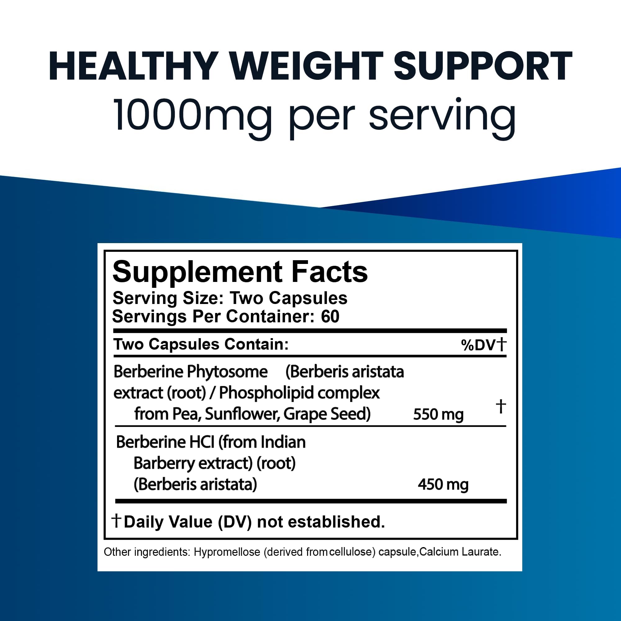 Ultimate Berberine Phytosome for Optimal Metabolic Health After 35 - 9.6X Absorption Dual Action Formula for Appetite & Gut Health - Immunity & Cholesterol Support - Clinical Dose & Third Party Tested