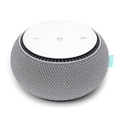 SNOOZ Smart White Noise Machine - Real Fan Inside for Non-Looping White Noise Sounds - App-Based Remote Control, Sleep Timer, and Night Light - Cloud