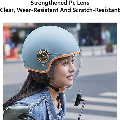 Miniatura 6 de Medio casco de motocicleta para mujer, con orejas de gato, casco de motocicleta eléctrico, casco de motocicleta de cara abierta, casco de ciclomotor