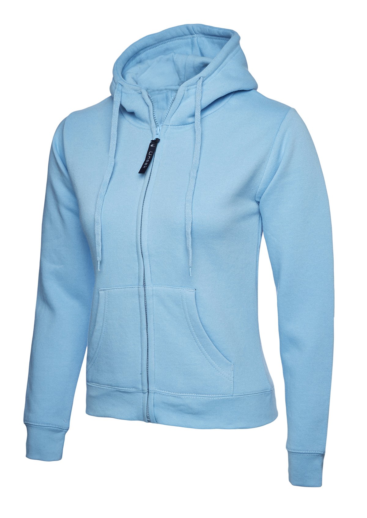 Uneek UC505 Ladies Classic Full Zip Hoodie 300GSM Sky XL Colour: Sky,