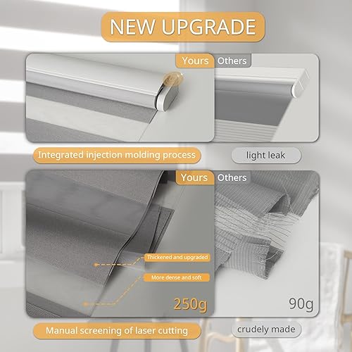 Miniatura 2 de Persianas motorizadas de cebra inteligentes con control remoto, persianas eléctricas para ventanas interiores, filtrado de luz, persianas