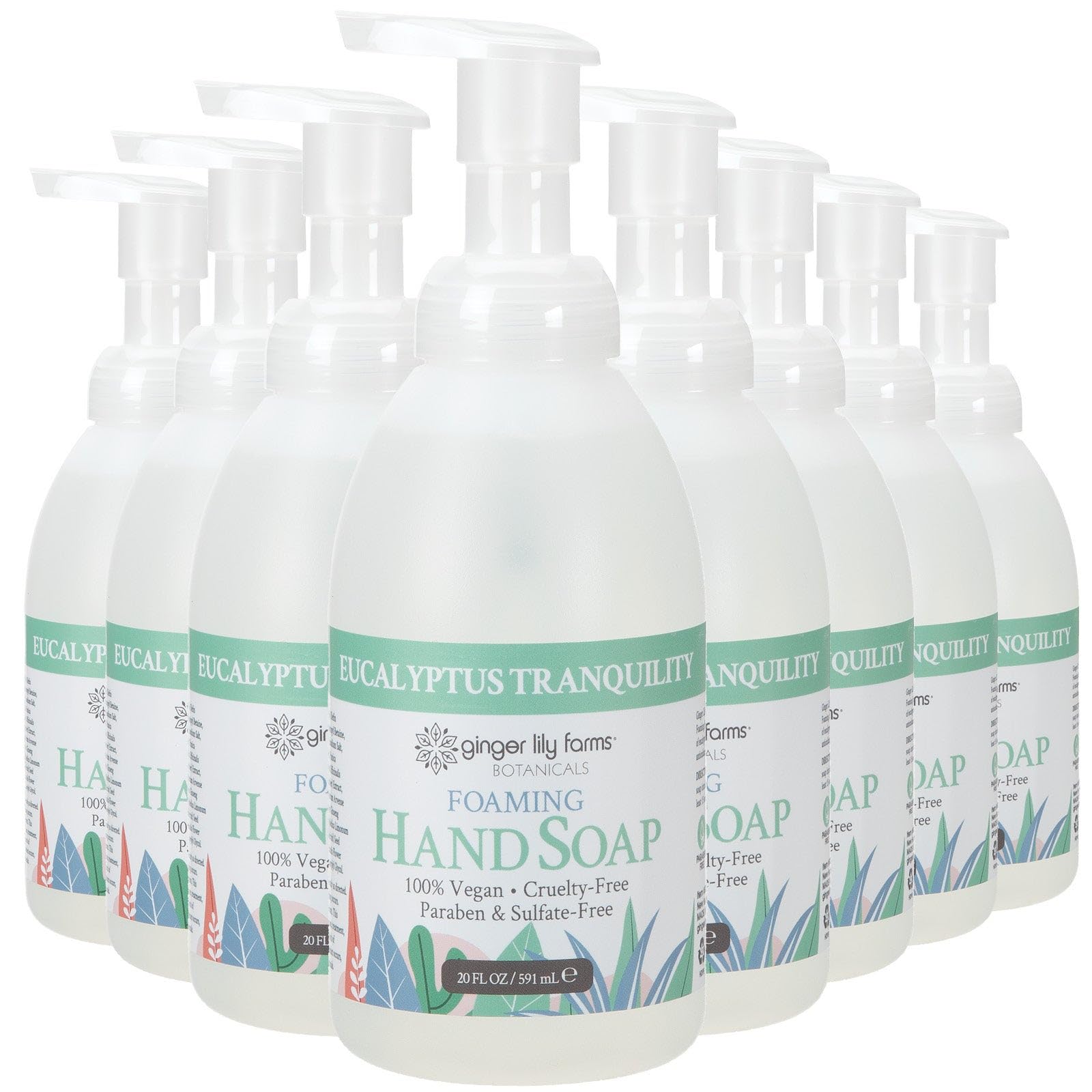 Ginger Lily Farms Botanicals Foaming Hand Soap, 20oz/8pk, Eucalyptus