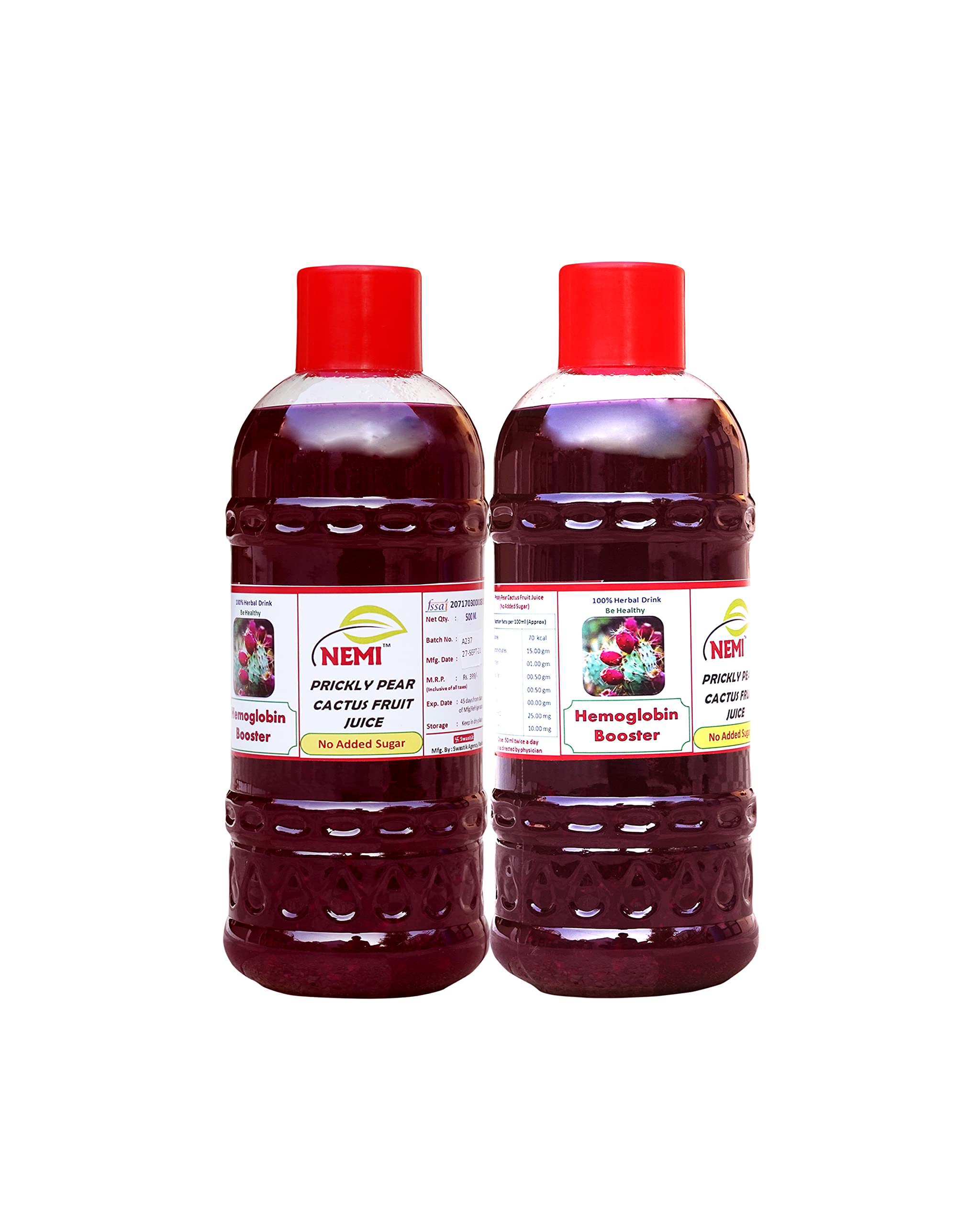 NEMI Prickly Pear Cactus Fresh+juice no added sugar Pack of 2 (500ml) (B09NR4H866) Amazon Price History, Amazon Price Tracker