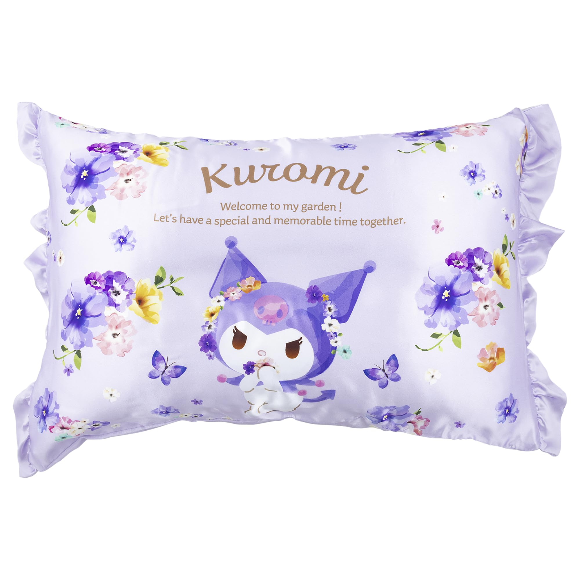 MORIPiLO Sanrio Kromi-chan 4621367 Morishita Pillowcase Silk Touch, 16.9 x 24.8 inches (43 x 63 cm), Washable, Ruffle Included, Low Friction, Triple Moisturizing, Character Goods, Purple : Home & Kitc