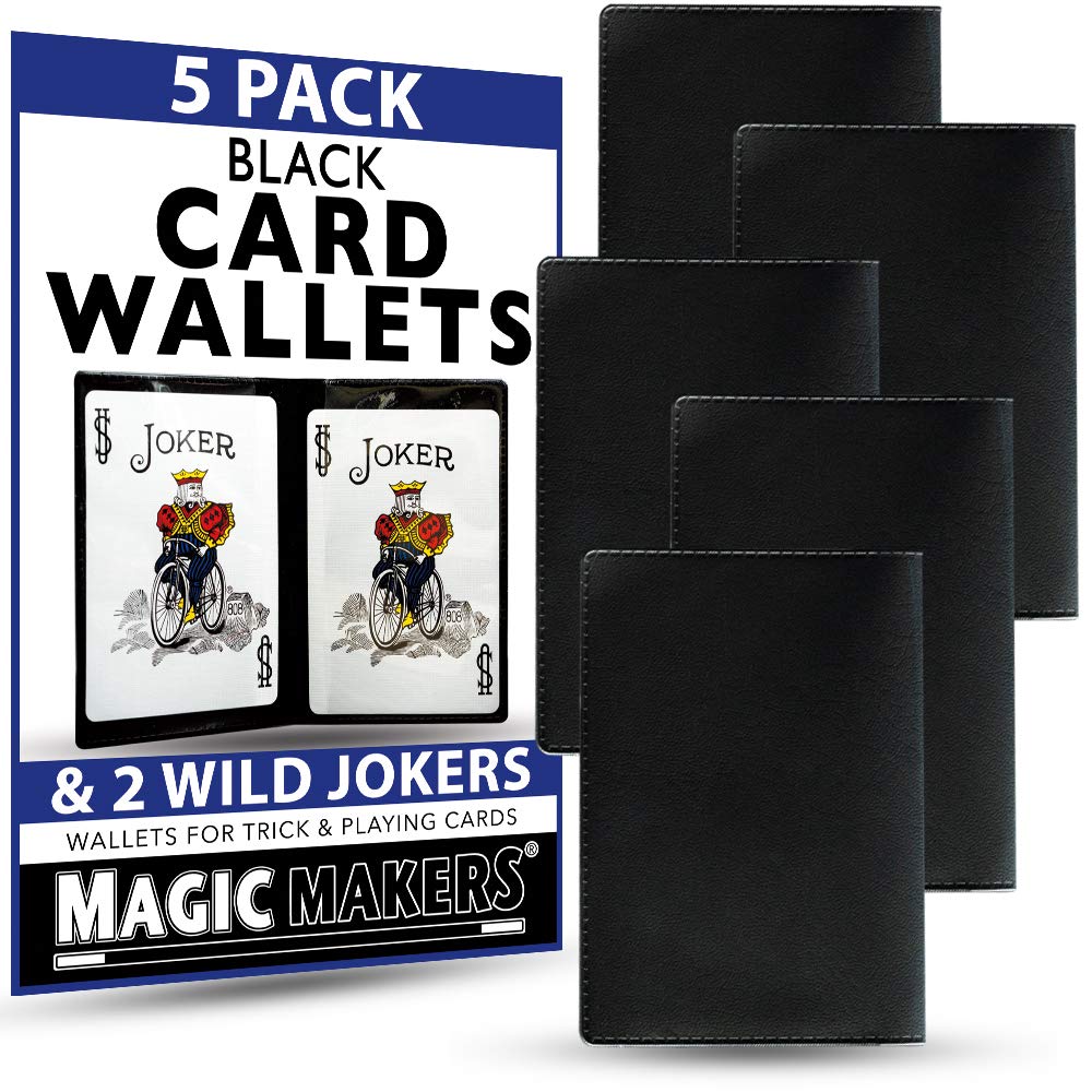 Magic MakersBlack Card Wallets 5 Pack with Wild Jokers by Magic Makers
