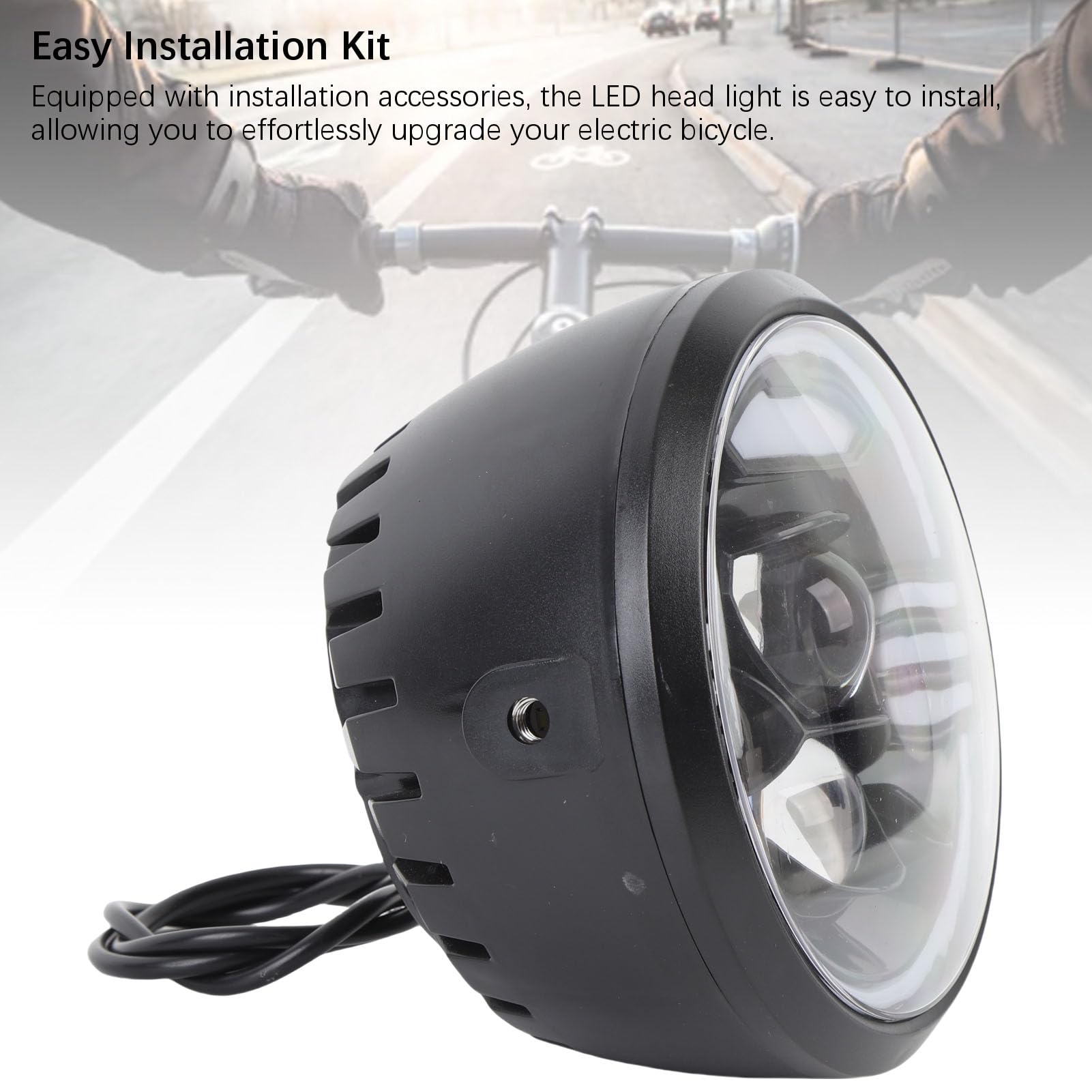 Faro LED Ad Alta luminosità per Bici Elettrica per Guida Notturna, Kit di Costruzione ABS Incluso